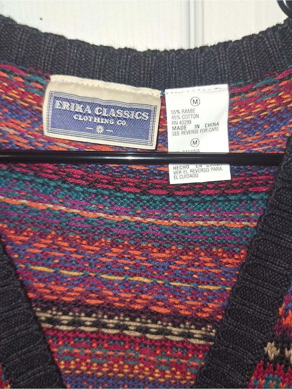 Vintage Sweater Vest Multi-Color Fair Isle Knit Erika Classics Medium - Picture 3 of 7